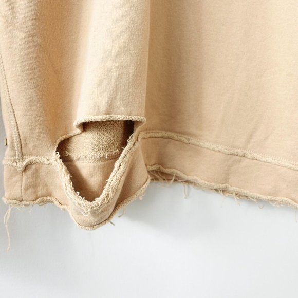 Distressed Camel Sweatshirt Womens XS Cut Out Ripped Pullover  ALALA Cypher USA - Picture 10 of 16
